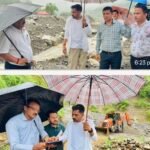 भारी बारिश के बीच ग्राउंड जीरो पर उतरे डीएम……