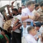पेपर लीक मामले में कांग्रेस ने किया प्रदर्शन, तकनीकी शिक्षा मंत्री का फूंका पुतला…….